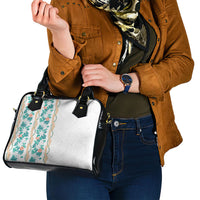 Monstera Tiare Plumeria Shoulder Handbag Teal Polynesian Pattern LT01 - Polynesian Pride