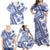 Hawaii Quilt Family Matching Off Shoulder Maxi Dress and Hawaiian Shirt Kakau Polynesian Pattern Blue Version LT01 - Polynesian Pride