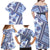 Hawaii Quilt Family Matching Off Shoulder Maxi Dress and Hawaiian Shirt Kakau Polynesian Pattern Blue Version LT01 - Polynesian Pride