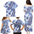 Hawaii Quilt Family Matching Puletasi Dress and Hawaiian Shirt Kakau Polynesian Pattern Blue Version LT01 - Polynesian Pride