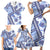 Hawaii Quilt Family Matching Short Sleeve Bodycon Dress and Hawaiian Shirt Kakau Polynesian Pattern Blue Version LT01 - Polynesian Pride