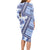 Hawaii Quilt Long Sleeve Bodycon Dress Kakau Polynesian Pattern Blue Version LT01 - Polynesian Pride