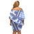 Hawaii Quilt Off Shoulder Short Dress Kakau Polynesian Pattern Blue Version LT01 - Polynesian Pride