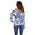 Hawaii Quilt Off Shoulder Sweater Kakau Polynesian Pattern Blue Version LT01 - Polynesian Pride