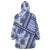 Hawaii Quilt Wearable Blanket Hoodie Kakau Polynesian Pattern Blue Version LT01 - Polynesian Pride