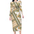 Hawaii Quilt Family Matching Long Sleeve Bodycon Dress and Hawaiian Shirt Kakau Polynesian Pattern Gold Version LT01 Mom's Dress Gold - Polynesian Pride