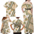 Hawaii Quilt Family Matching Off Shoulder Maxi Dress and Hawaiian Shirt Kakau Polynesian Pattern Gold Version LT01 - Polynesian Pride