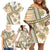 Hawaii Quilt Family Matching Off Shoulder Short Dress and Hawaiian Shirt Kakau Polynesian Pattern Gold Version LT01 - Polynesian Pride