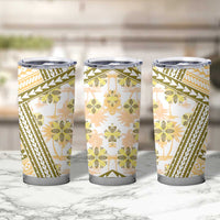 Hawaii Quilt Tumbler Cup Kakau Polynesian Pattern Gold Version LT01 - Polynesian Pride