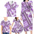 Hawaii Quilt Family Matching Long Sleeve Bodycon Dress and Hawaiian Shirt Kakau Polynesian Pattern Lilac Version LT01 - Polynesian Pride