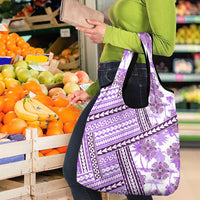 Hawaii Quilt Grocery Bag Kakau Polynesian Pattern Lilac Version LT01 - Polynesian Pride