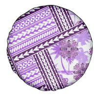 Hawaii Quilt Spare Tire Cover Kakau Polynesian Pattern Lilac Version LT01 - Polynesian Pride