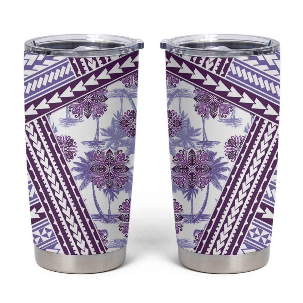 Hawaii Quilt Tumbler Cup Kakau Polynesian Pattern Lilac Version LT01 Purple - Polynesian Pride