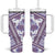 Hawaii Quilt Tumbler With Handle Kakau Polynesian Pattern Lilac Version