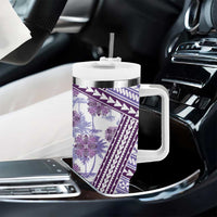 Hawaii Quilt Tumbler With Handle Kakau Polynesian Pattern Lilac Version LT01 - Polynesian Pride