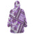 Hawaii Quilt Wearable Blanket Hoodie Kakau Polynesian Pattern Lilac Version LT01 - Polynesian Pride