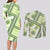 Hawaii Quilt Couples Matching Long Sleeve Bodycon Dress and Long Sleeve Button Shirt Kakau Polynesian Pattern Olive Green Version LT01 - Polynesian Pride