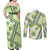 Hawaii Quilt Couples Matching Off Shoulder Maxi Dress and Long Sleeve Button Shirt Kakau Polynesian Pattern Olive Green Version LT01 - Polynesian Pride