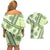 Hawaii Quilt Couples Matching Off Shoulder Short Dress and Hawaiian Shirt Kakau Polynesian Pattern Olive Green Version LT01 - Polynesian Pride