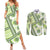 Hawaii Quilt Couples Matching Summer Maxi Dress and Long Sleeve Button Shirt Kakau Polynesian Pattern Olive Green Version LT01 Green - Polynesian Pride