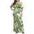 Hawaii Quilt Family Matching Off Shoulder Maxi Dress and Hawaiian Shirt Kakau Polynesian Pattern Olive Green Version LT01 Mom's Dress Green - Polynesian Pride