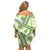 Hawaii Quilt Family Matching Off Shoulder Short Dress and Hawaiian Shirt Kakau Polynesian Pattern Olive Green Version LT01 - Polynesian Pride