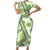 Hawaii Quilt Family Matching Short Sleeve Bodycon Dress and Hawaiian Shirt Kakau Polynesian Pattern Olive Green Version LT01 Mom's Dress Green - Polynesian Pride