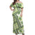 Hawaii Quilt Off Shoulder Maxi Dress Kakau Polynesian Pattern Olive Green Version LT01 Women Green - Polynesian Pride