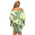 Hawaii Quilt Off Shoulder Short Dress Kakau Polynesian Pattern Olive Green Version LT01 - Polynesian Pride