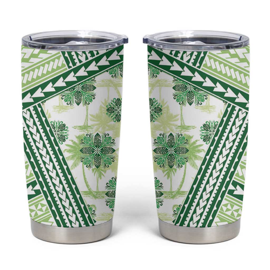 Hawaii Quilt Tumbler Cup Kakau Polynesian Pattern Olive Green Version LT01 Green - Polynesian Pride