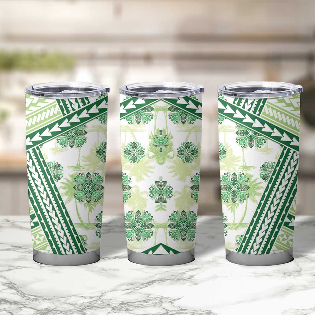 Hawaii Quilt Tumbler Cup Kakau Polynesian Pattern Olive Green Version LT01 - Polynesian Pride