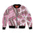 Hawaii Quilt Bomber Jacket Kakau Polynesian Pattern Mauve Pink Version LT01 Unisex Pink - Polynesian Pride