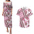 Hawaii Quilt Couples Matching Puletasi Dress and Hawaiian Shirt Kakau Polynesian Pattern Mauve Pink Version LT01 Pink - Polynesian Pride