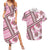 Hawaii Quilt Couples Matching Summer Maxi Dress and Hawaiian Shirt Kakau Polynesian Pattern Mauve Pink Version LT01 Pink - Polynesian Pride