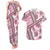 Hawaii Quilt Couples Matching Tank Maxi Dress and Hawaiian Shirt Kakau Polynesian Pattern Mauve Pink Version LT01 Pink - Polynesian Pride