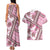 Hawaii Quilt Couples Matching Tank Maxi Dress and Hawaiian Shirt Kakau Polynesian Pattern Mauve Pink Version LT01 - Polynesian Pride