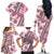 Hawaii Quilt Family Matching Off Shoulder Long Sleeve Dress and Hawaiian Shirt Kakau Polynesian Pattern Mauve Pink Version LT01 - Polynesian Pride