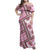 Hawaii Quilt Family Matching Off Shoulder Maxi Dress and Hawaiian Shirt Kakau Polynesian Pattern Mauve Pink Version LT01 Mom's Dress Pink - Polynesian Pride