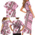 Hawaii Quilt Family Matching Short Sleeve Bodycon Dress and Hawaiian Shirt Kakau Polynesian Pattern Mauve Pink Version LT01 - Polynesian Pride