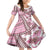 Hawaii Quilt Kid Short Sleeve Dress Kakau Polynesian Pattern Mauve Pink Version LT01 KID Pink - Polynesian Pride