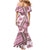 Hawaii Quilt Mermaid Dress Kakau Polynesian Pattern Mauve Pink Version LT01 - Polynesian Pride