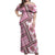 Hawaii Quilt Off Shoulder Maxi Dress Kakau Polynesian Pattern Mauve Pink Version LT01 Women Pink - Polynesian Pride