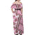 Hawaii Quilt Off Shoulder Maxi Dress Kakau Polynesian Pattern Mauve Pink Version LT01 - Polynesian Pride