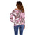 Hawaii Quilt Off Shoulder Sweater Kakau Polynesian Pattern Mauve Pink Version LT01 - Polynesian Pride