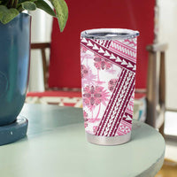 Hawaii Quilt Tumbler Cup Kakau Polynesian Pattern Mauve Pink Version LT01 - Polynesian Pride