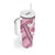 Hawaii Quilt Tumbler With Handle Kakau Polynesian Pattern Mauve Pink Version