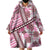 Hawaii Quilt Wearable Blanket Hoodie Kakau Polynesian Pattern Mauve Pink Version LT01 - Polynesian Pride