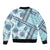 Hawaii Quilt Bomber Jacket Kakau Polynesian Pattern Sky Blue Version LT01 - Polynesian Pride