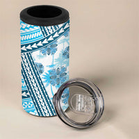 Hawaii Quilt 4 in 1 Can Cooler Tumbler Kakau Polynesian Pattern Sky Blue Version LT01 - Polynesian Pride
