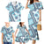 Hawaii Quilt Family Matching Mermaid Dress and Hawaiian Shirt Kakau Polynesian Pattern Sky Blue Version LT01 - Polynesian Pride